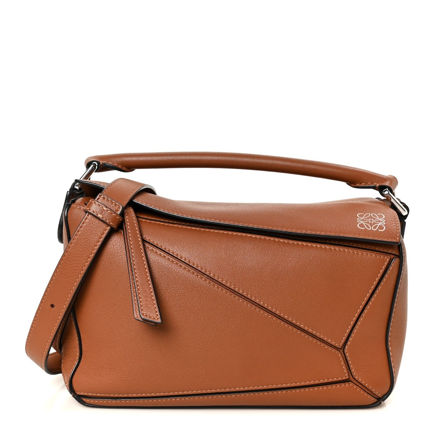 Loewe Calfskin Small Puzzle Bag Tan
