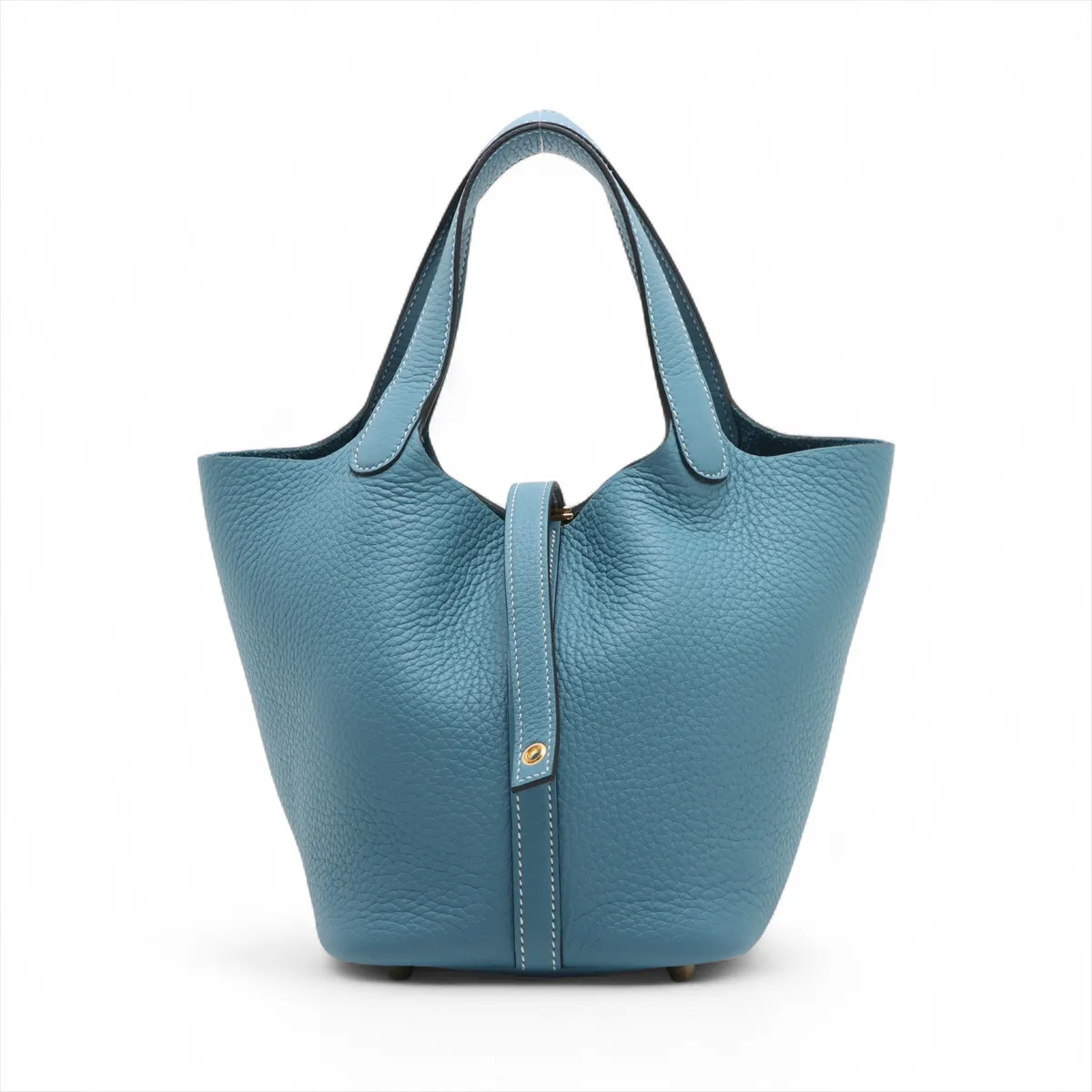 Hermès Picotin Lock 18 PM Taurillon Clemence NEW BLUE JEEN Gold Metal Fittings K