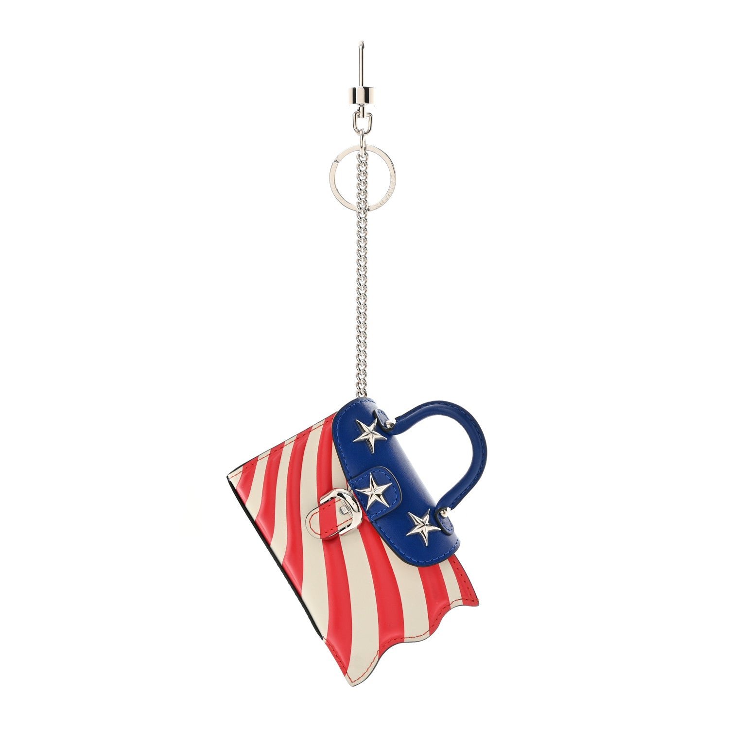 Delvaux Box Calfskin Wonder Woman Mini Brillant Bag Charm Blue White Red