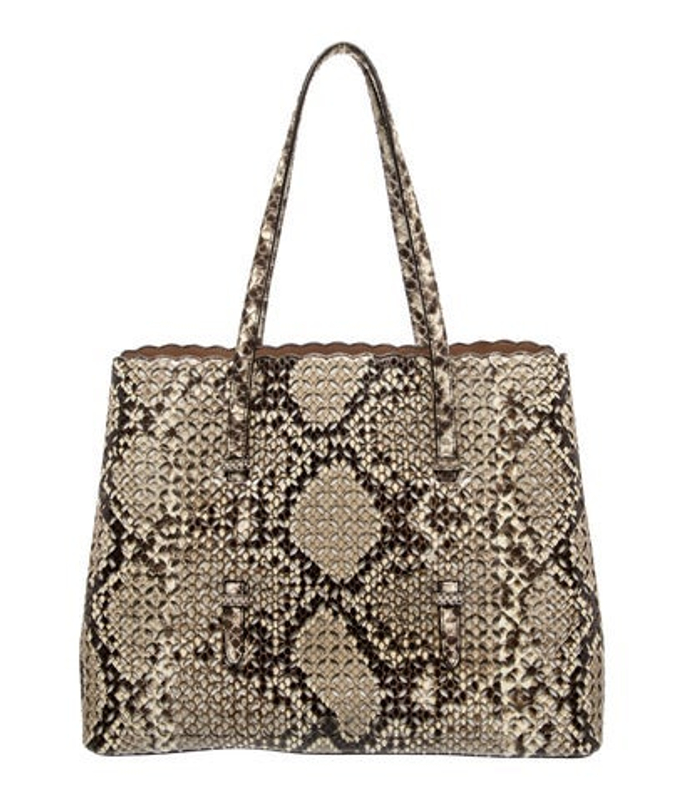 Alaia Embossed Leather Top Handle Bag