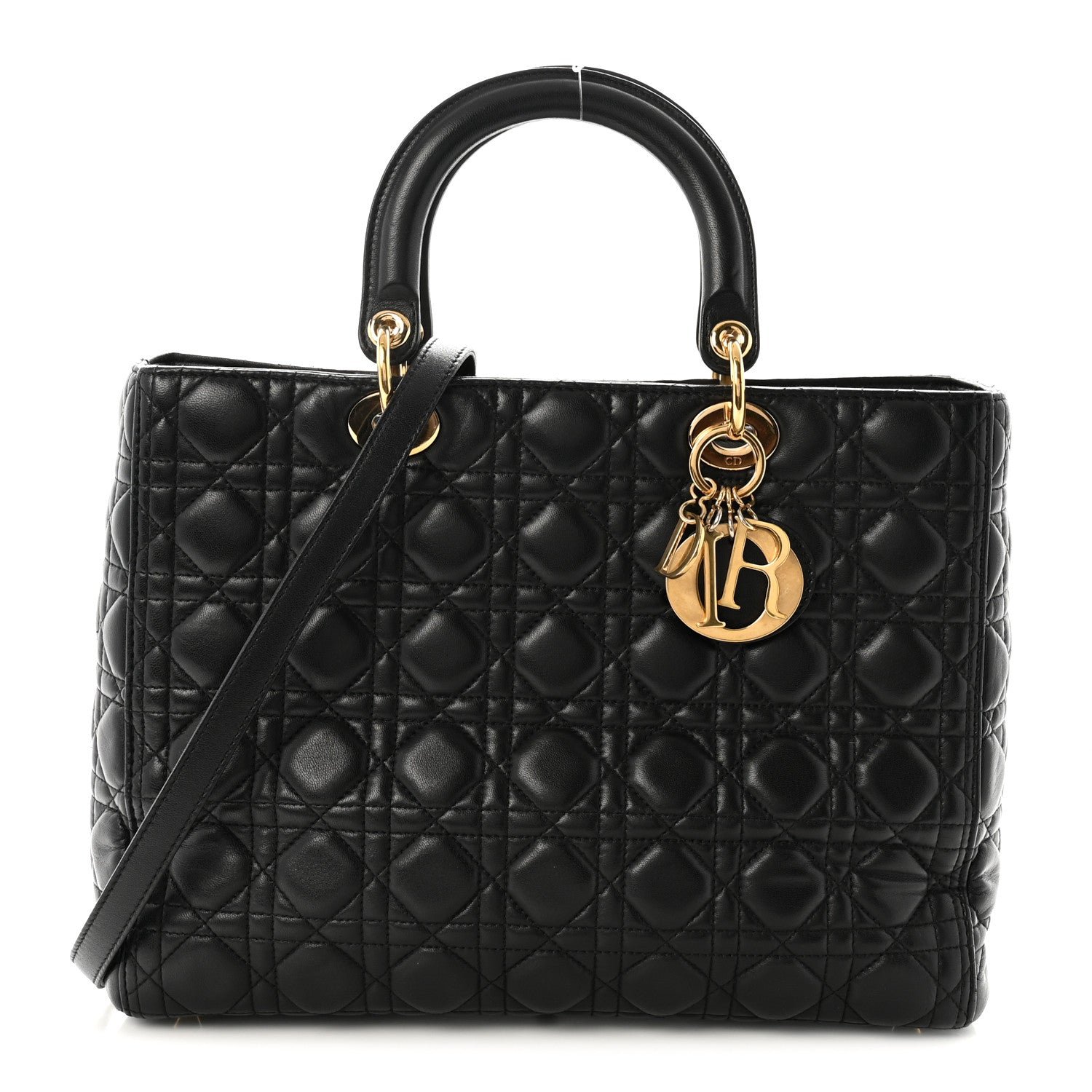 Dior Lambskin Cannage Large Lady Dior Black