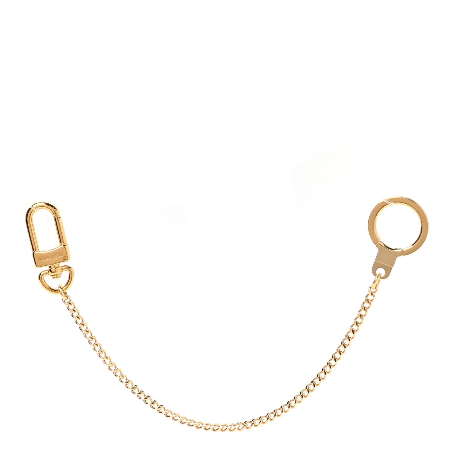 Louis Vuitton Metal Pochette Extender Key Ring Chain Gold