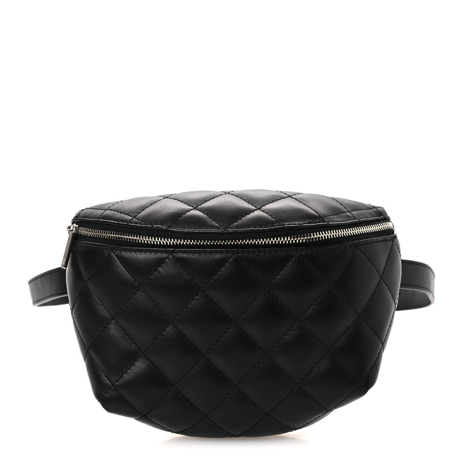 Chanel Calfskin Quilted Uniform Waist Belt Bag Black