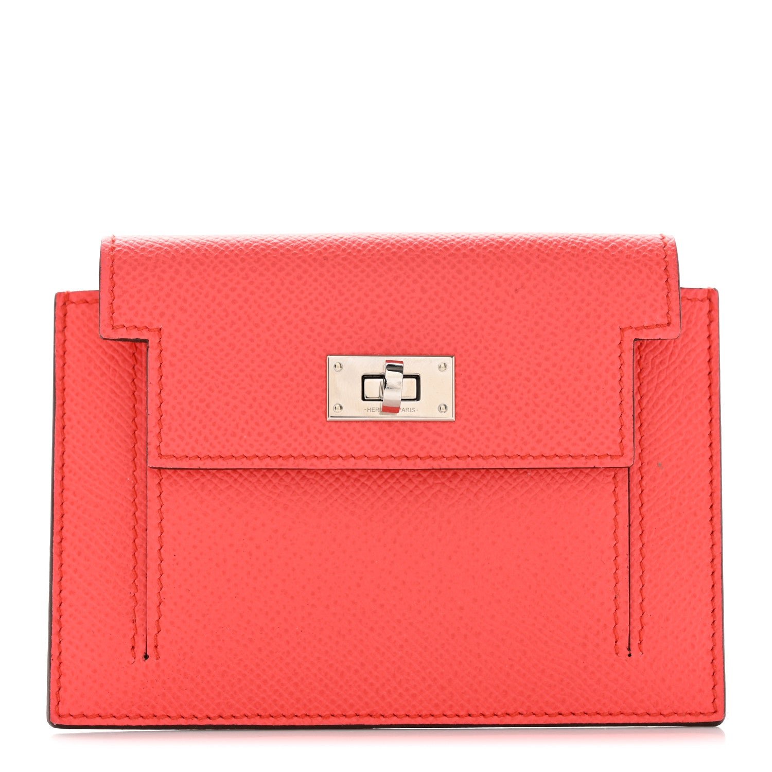 Hermes Epsom Kelly Pocket Compact Wallet Rose Texas