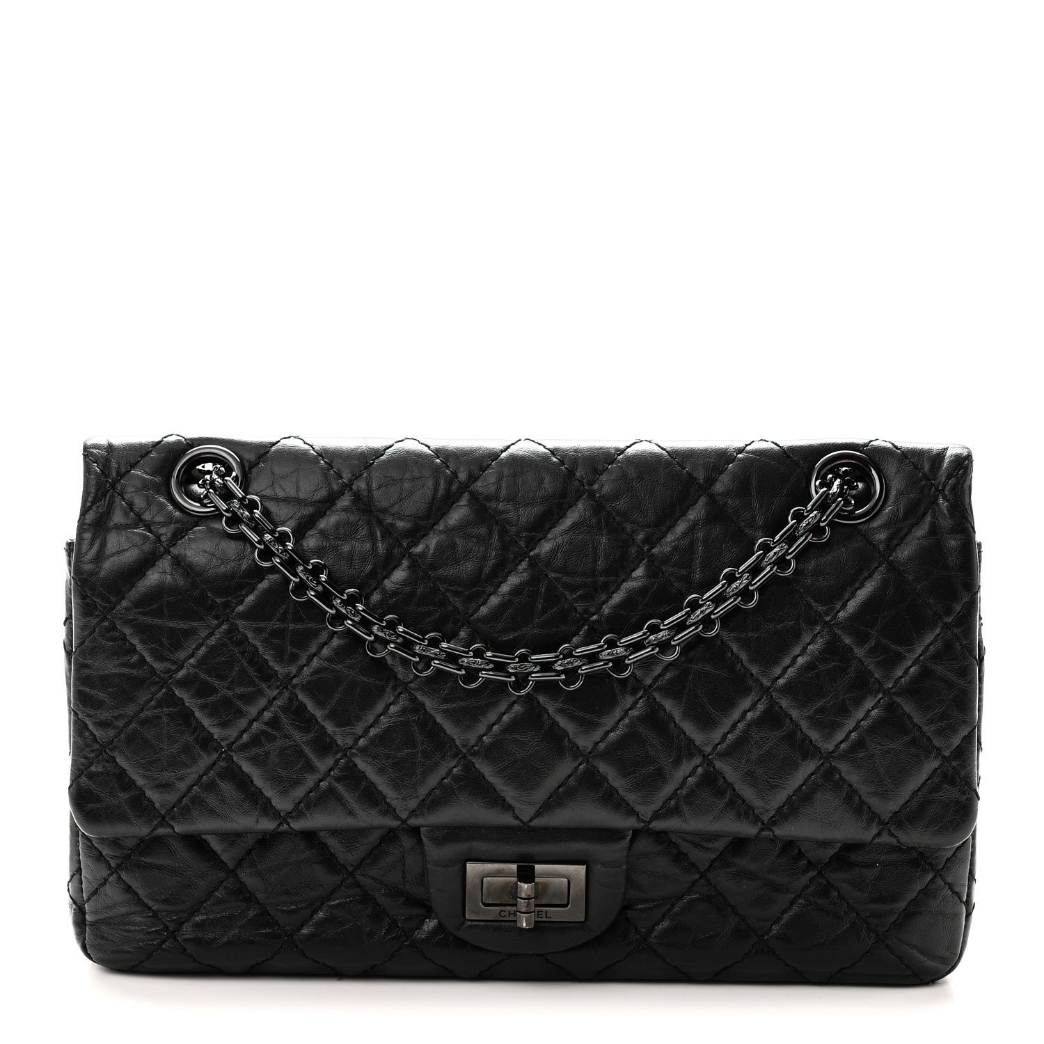 Chanel Aged Calfskin Quilted 2.55 Reissue 225 Flap So Black