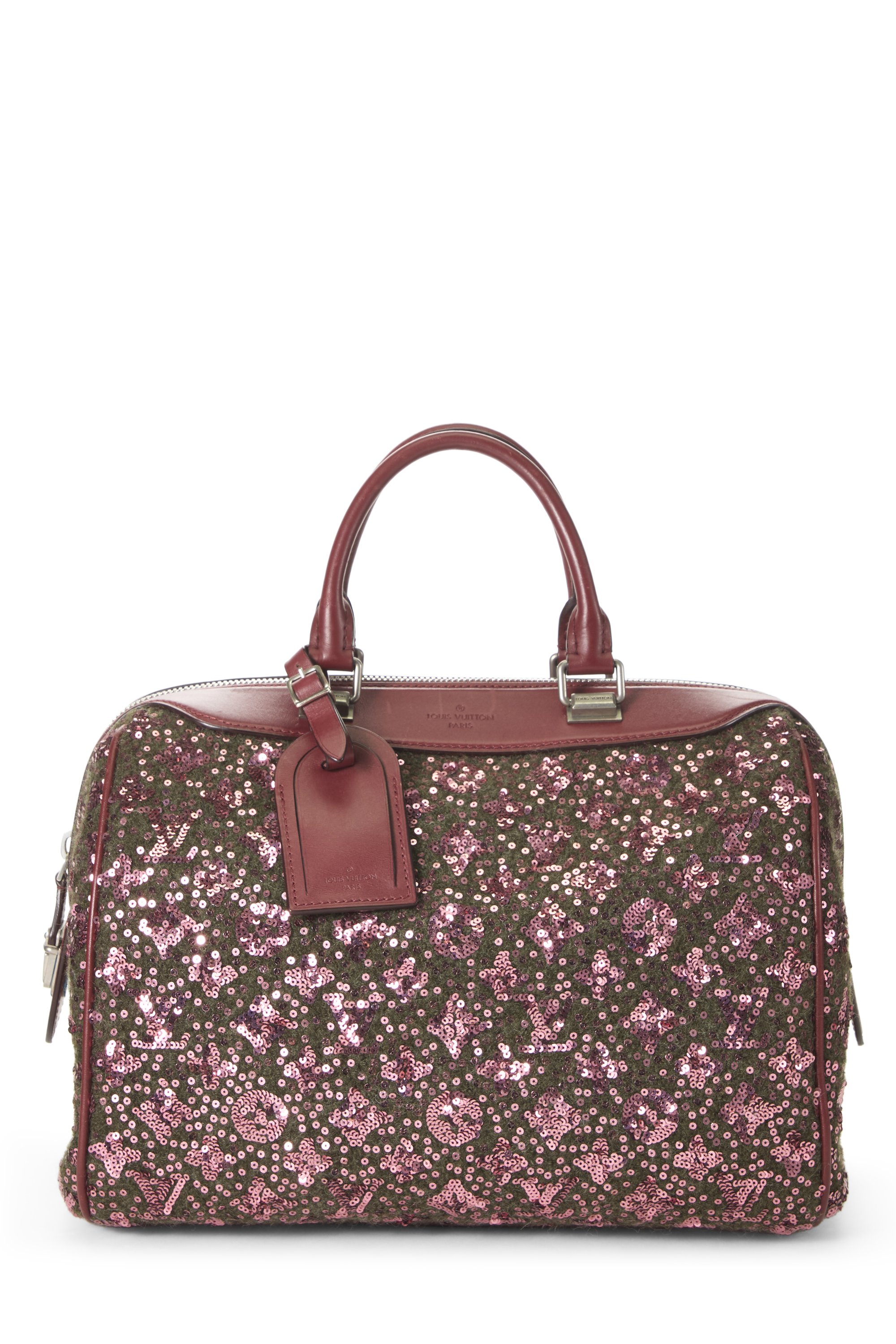 Burgundy Monogram Sequin Sunshine Express Speedy 30