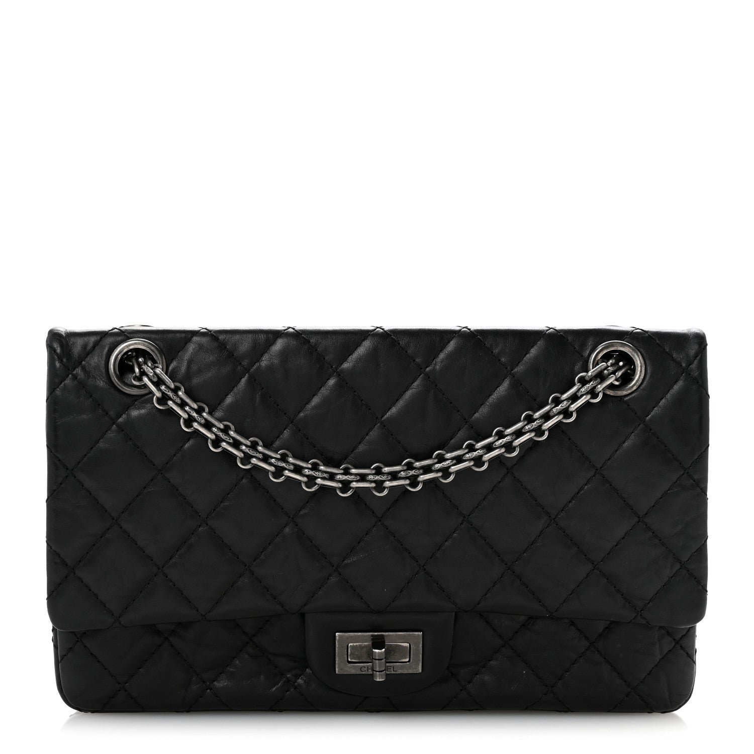 Chanel Aged Calfskin Quilted 2.55 Reissue 225 Flap Black