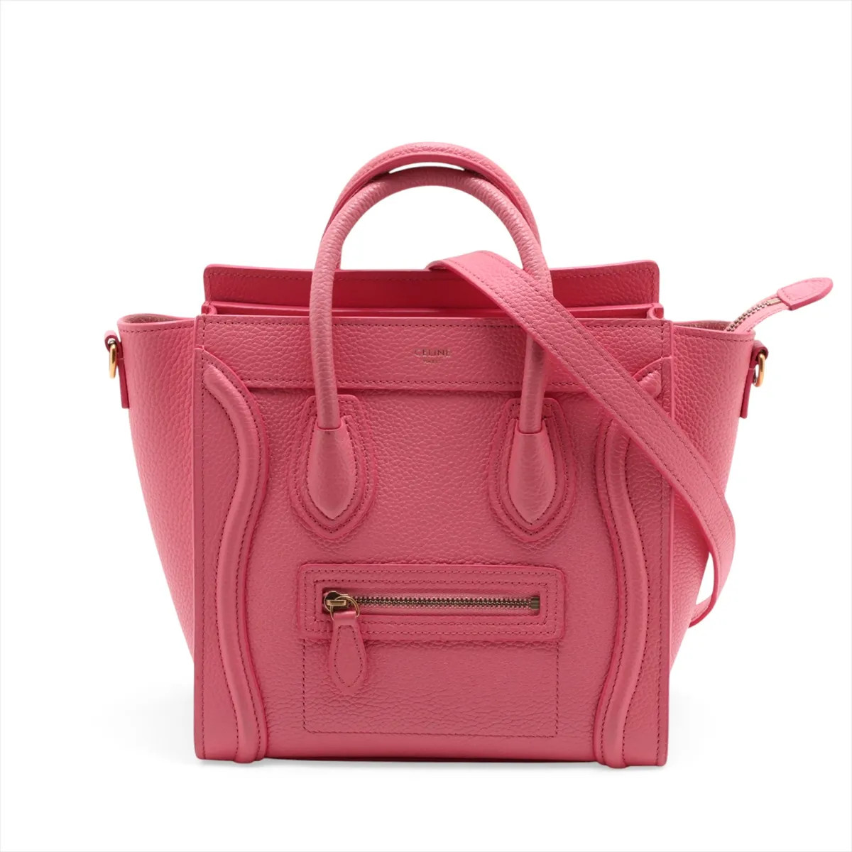 Celine Luggage Nano shopper Leather 2 Way Handbag Pink