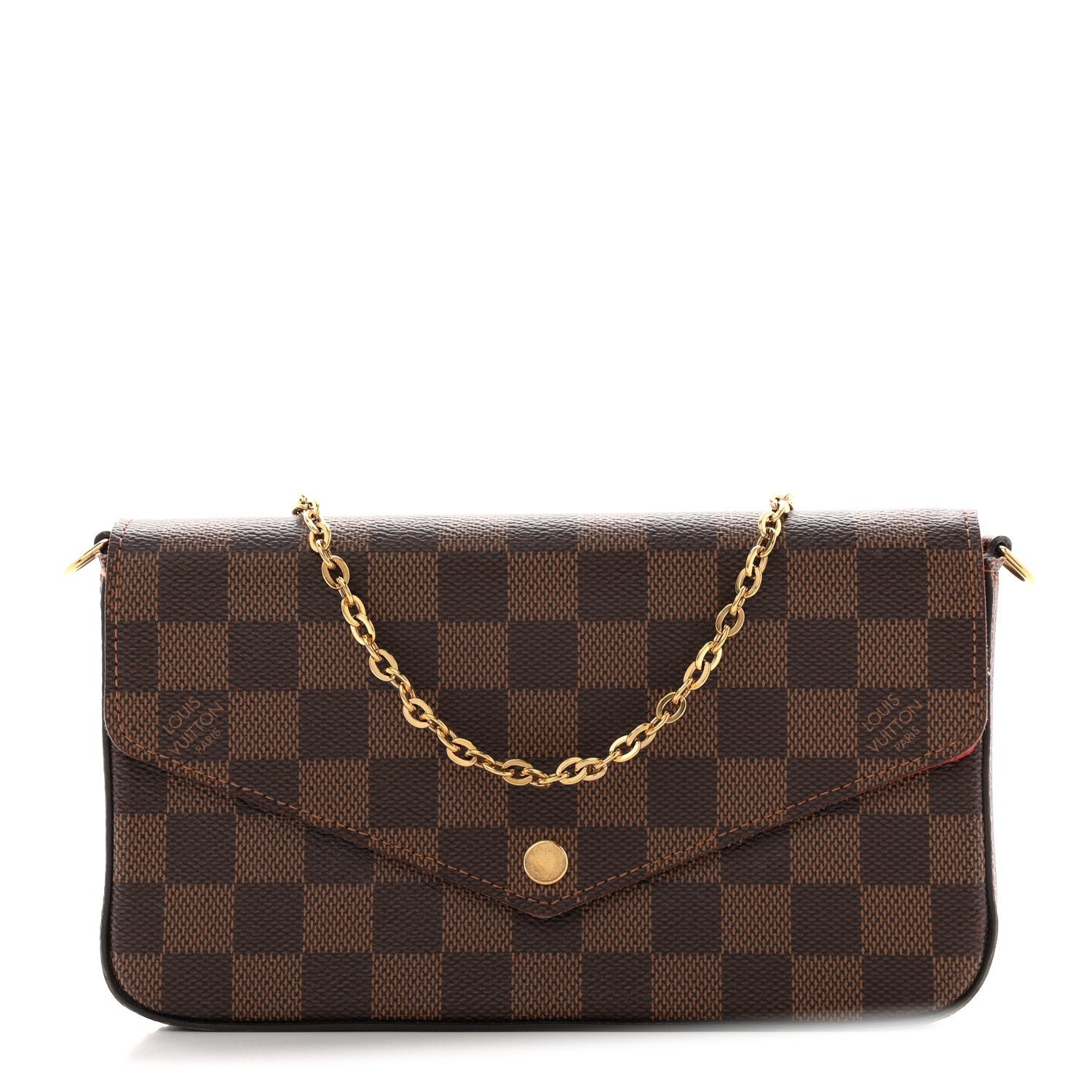 Louis Vuitton Damier Ebene Pochette Felicie Chain Wallet
