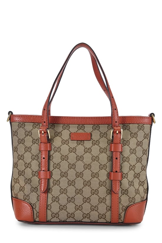Orange Original GG Canvas Convertible Zip Handbag Small