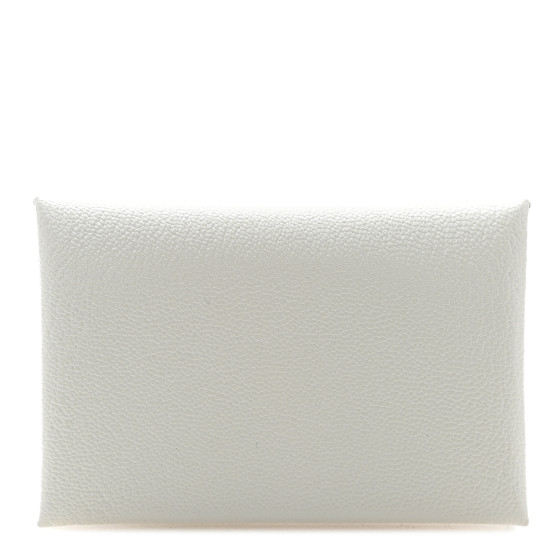 Hermes Chevre Mysore Calvi Card Case Gris Perle