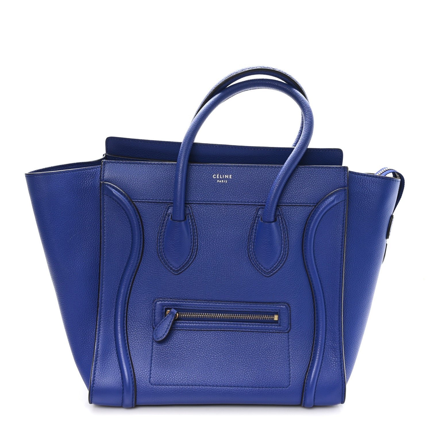 Celine Drummed Calfskin Mini Luggage Indigo