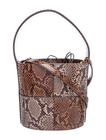 Embossed Leather Bucket Bag