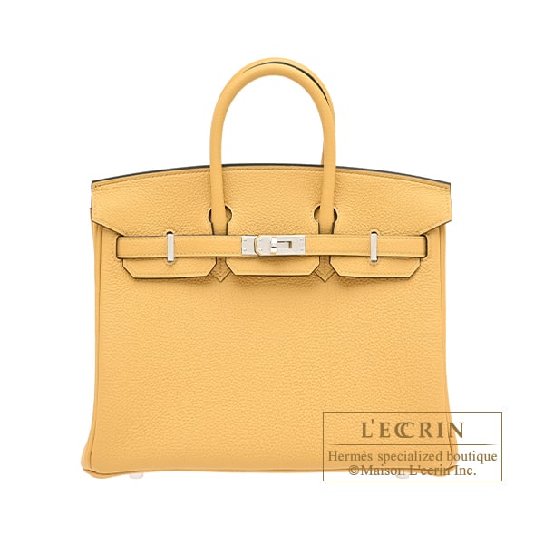 Hermes Birkin bag 25 Paille Togo leather Silver hardware