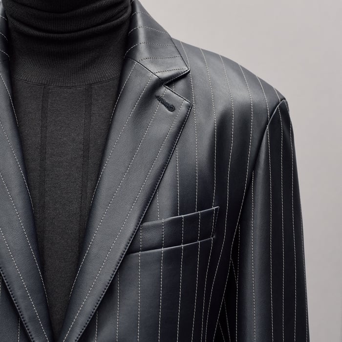 Marine "Pinstripe" Stadium Jacket, Long Model