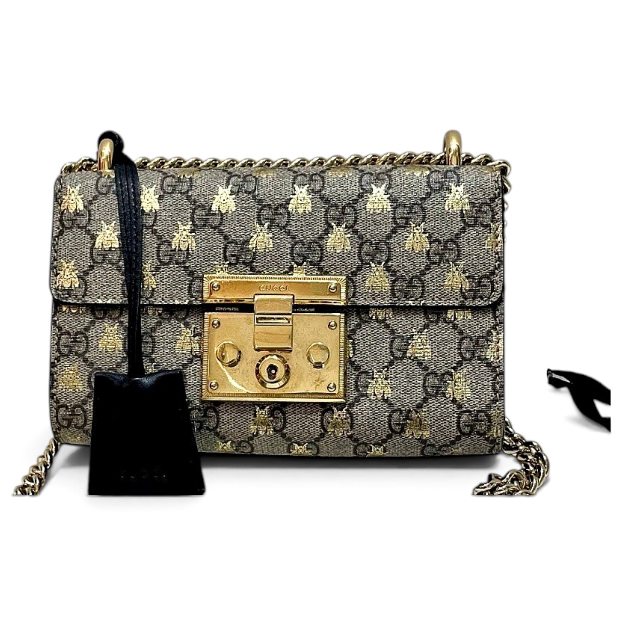 Padlock leather handbag