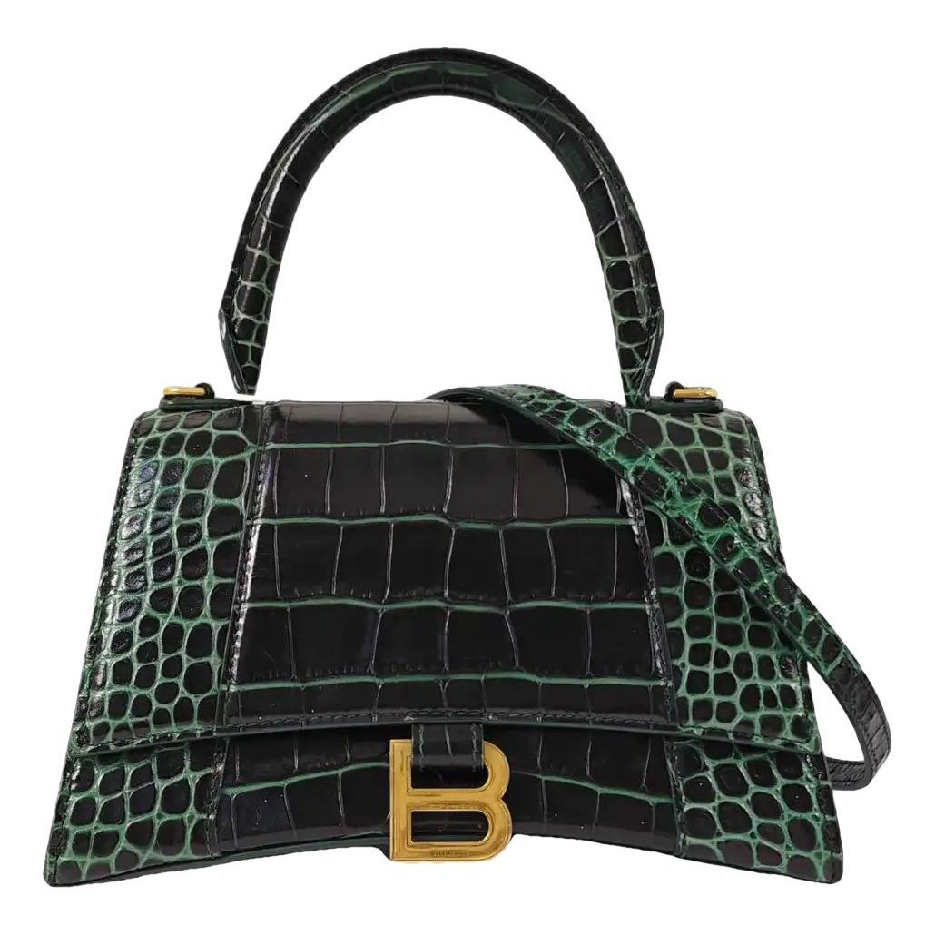 Hourglass leather handbag