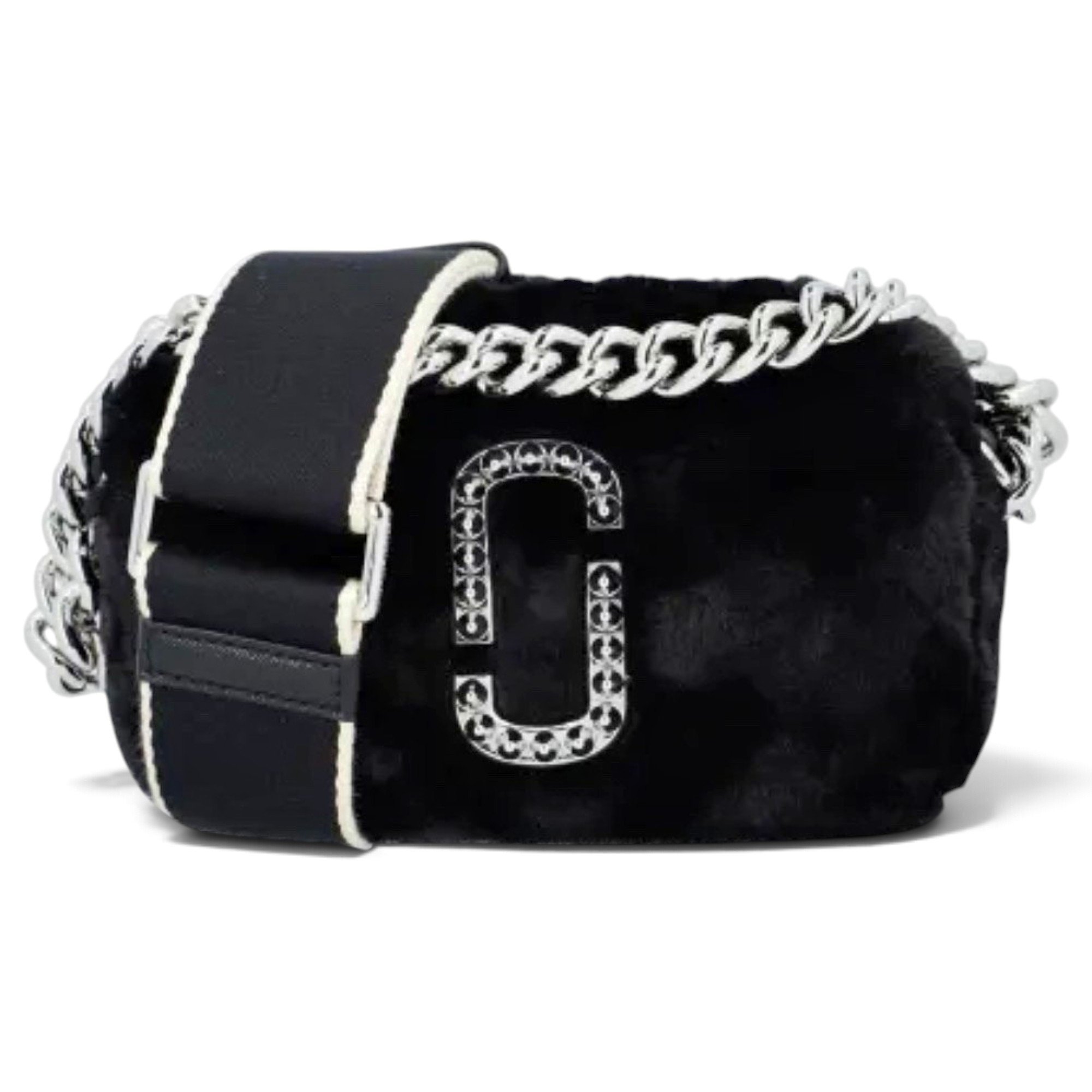 Snapshot faux fur crossbody bag