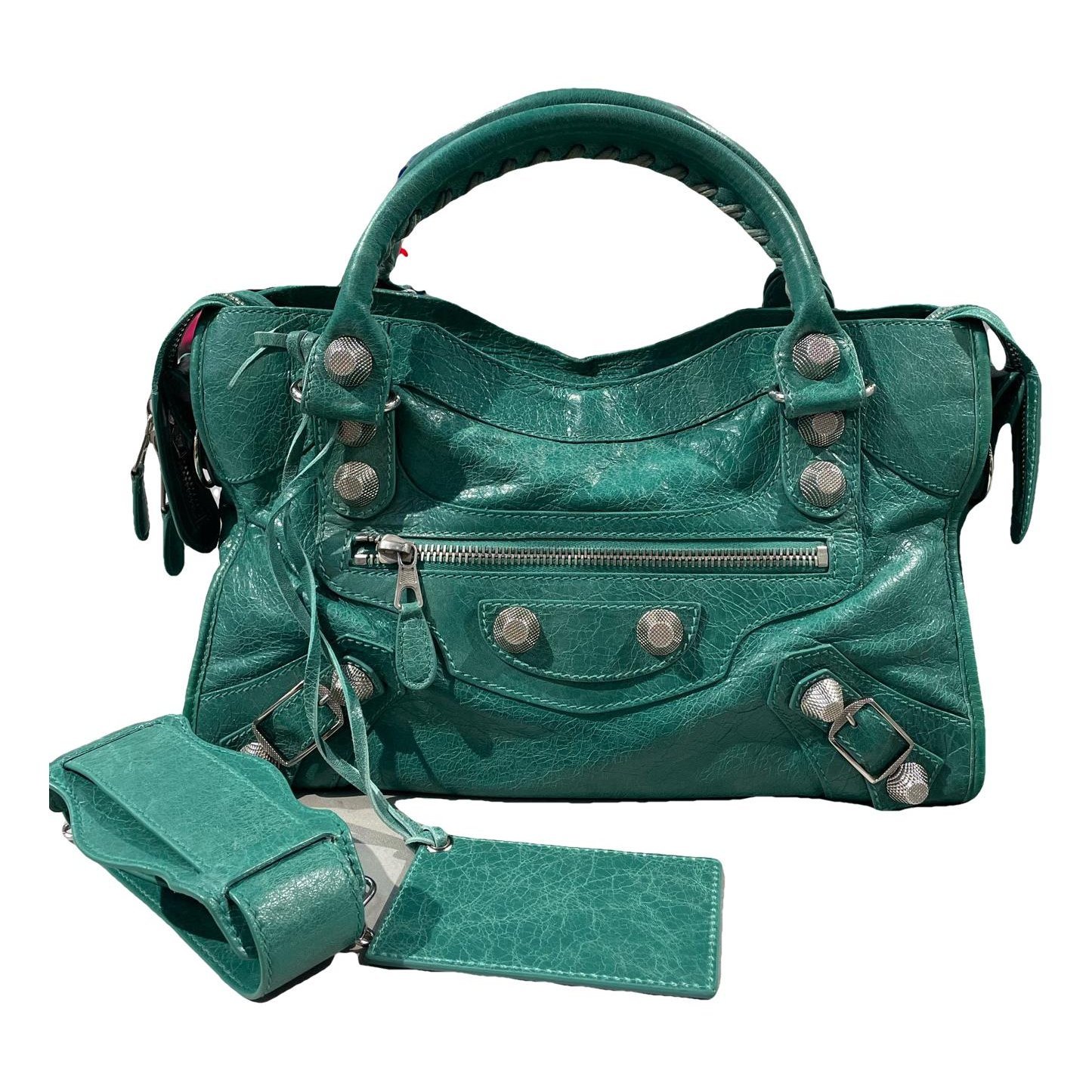 City leather handbag