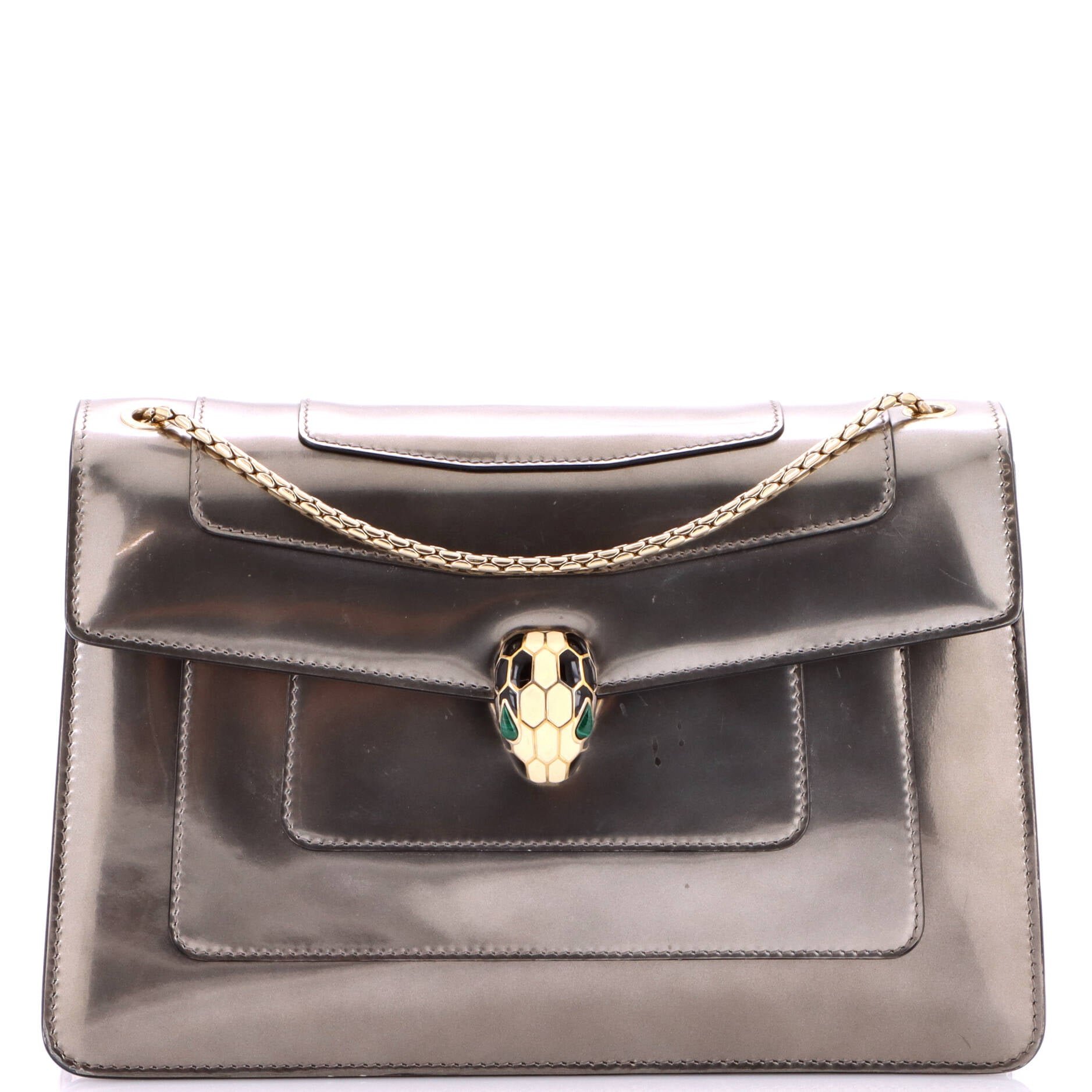 Serpenti Forever Shoulder Bag Metallic Leather Medium