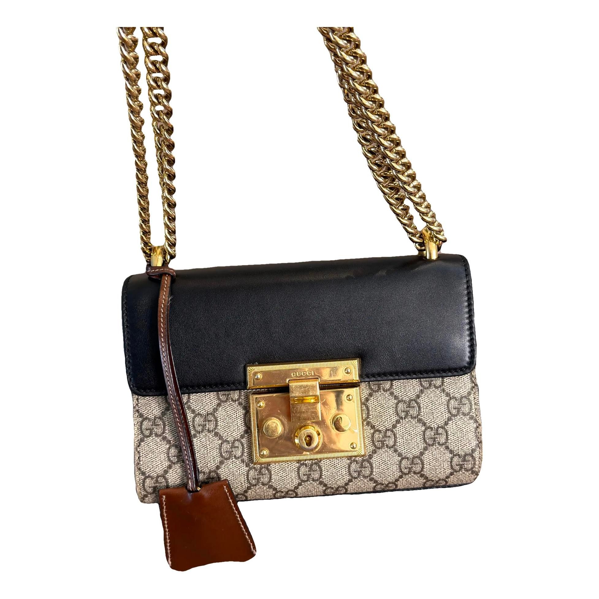 Padlock leather crossbody bag