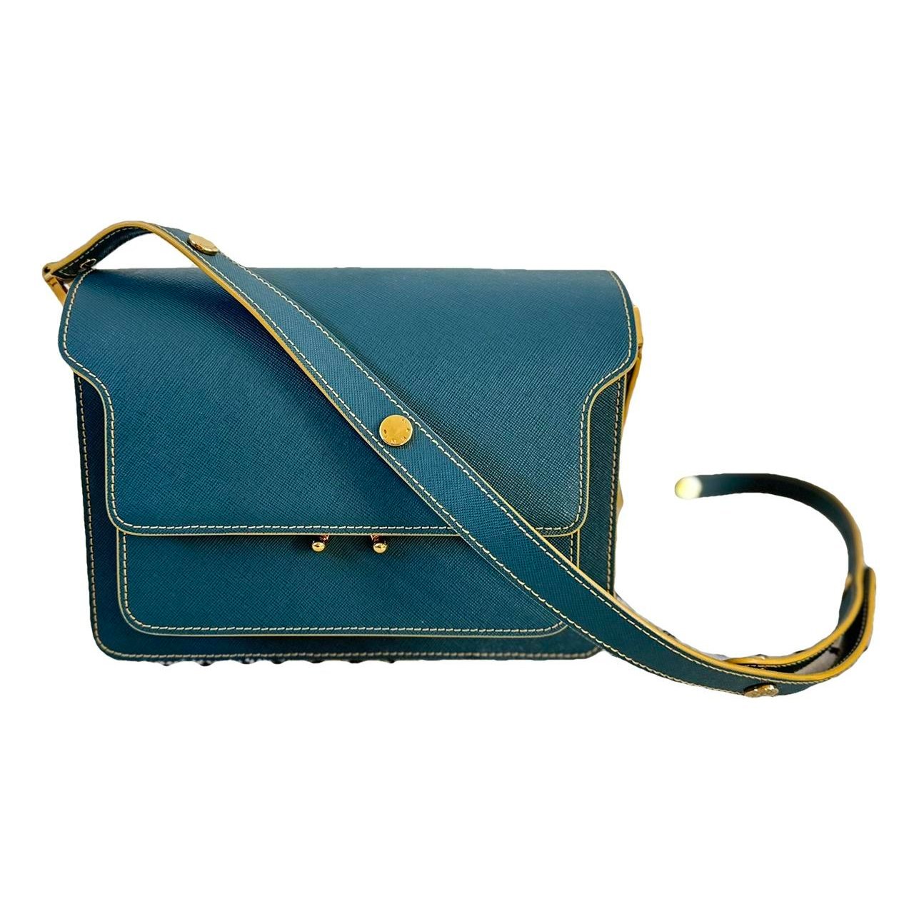 Trunk leather crossbody bag