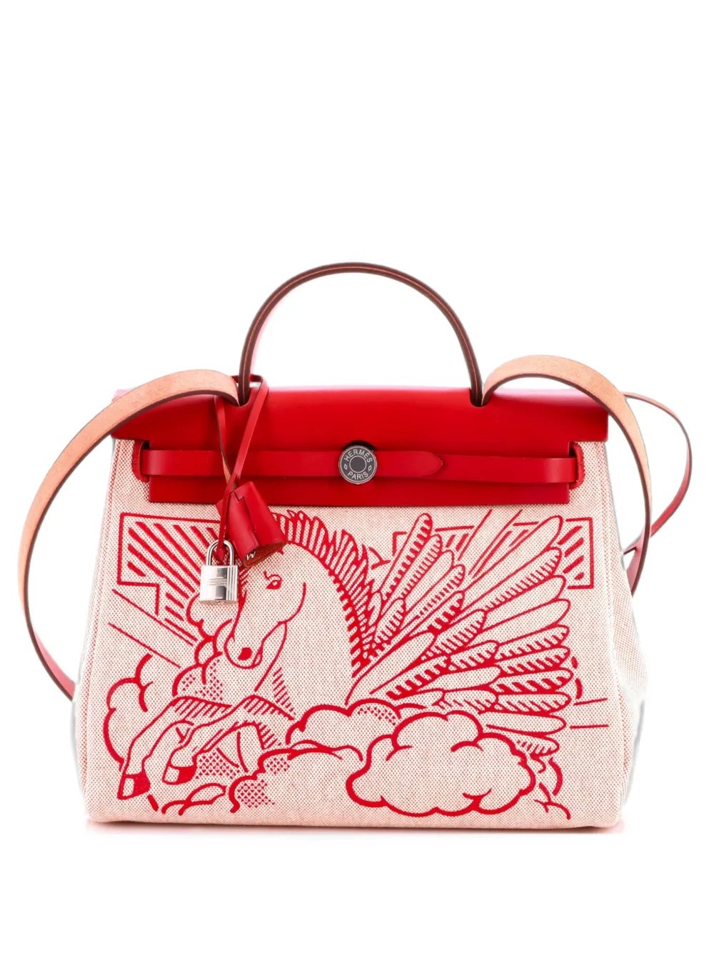 Herbag Zip Pegase Pop Toile and Leather 31 shoulder bag
