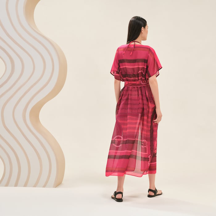 Rose Amarante "Coaching Remix Maxi" Beach Caftan