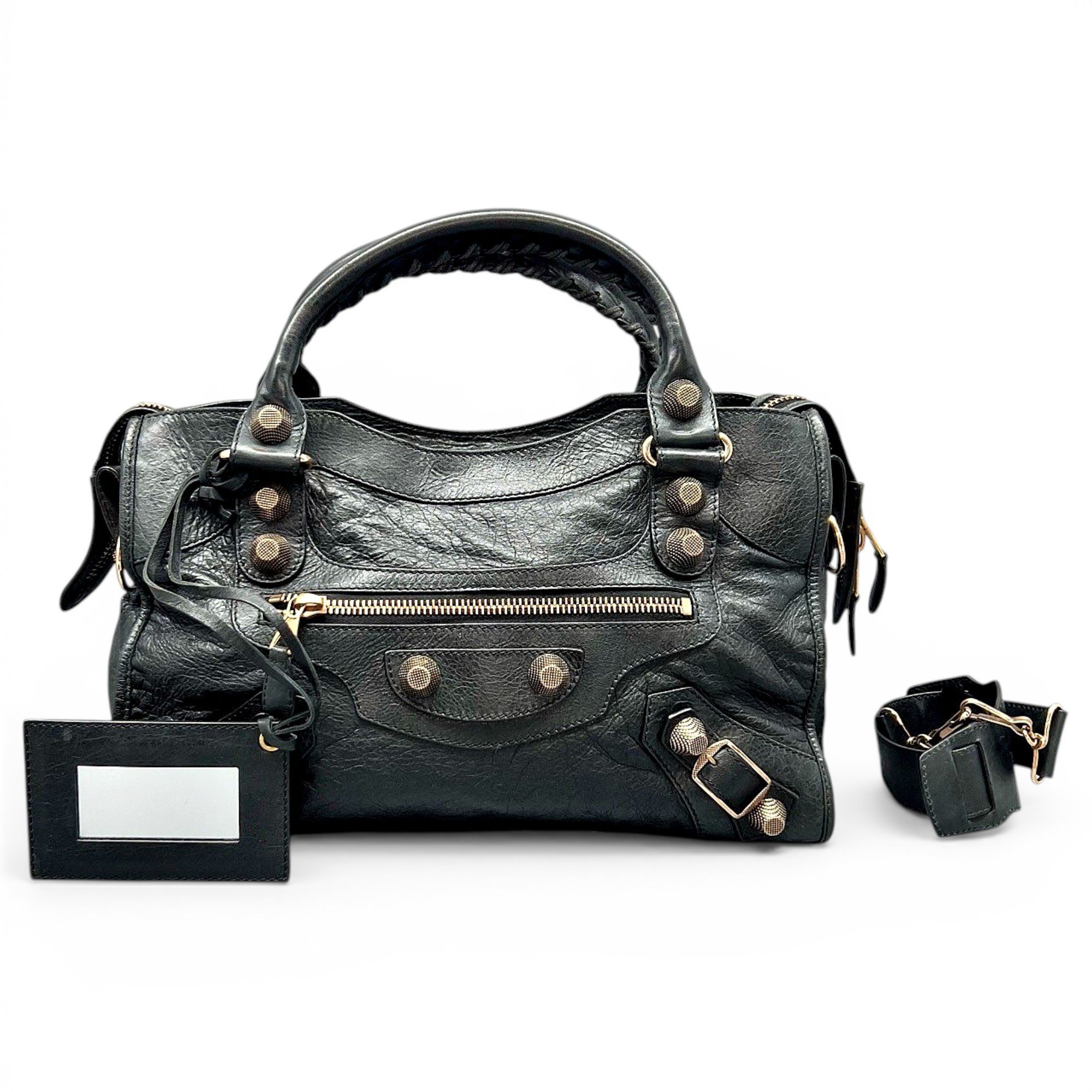 City leather handbag