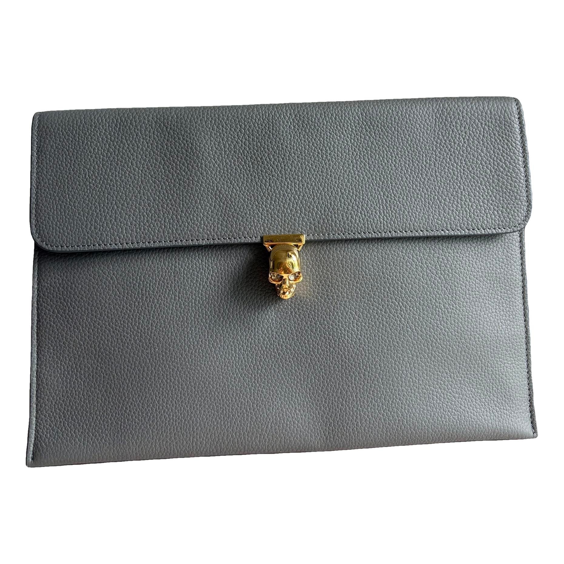 Alexander McQueen Skull leather clutch bag