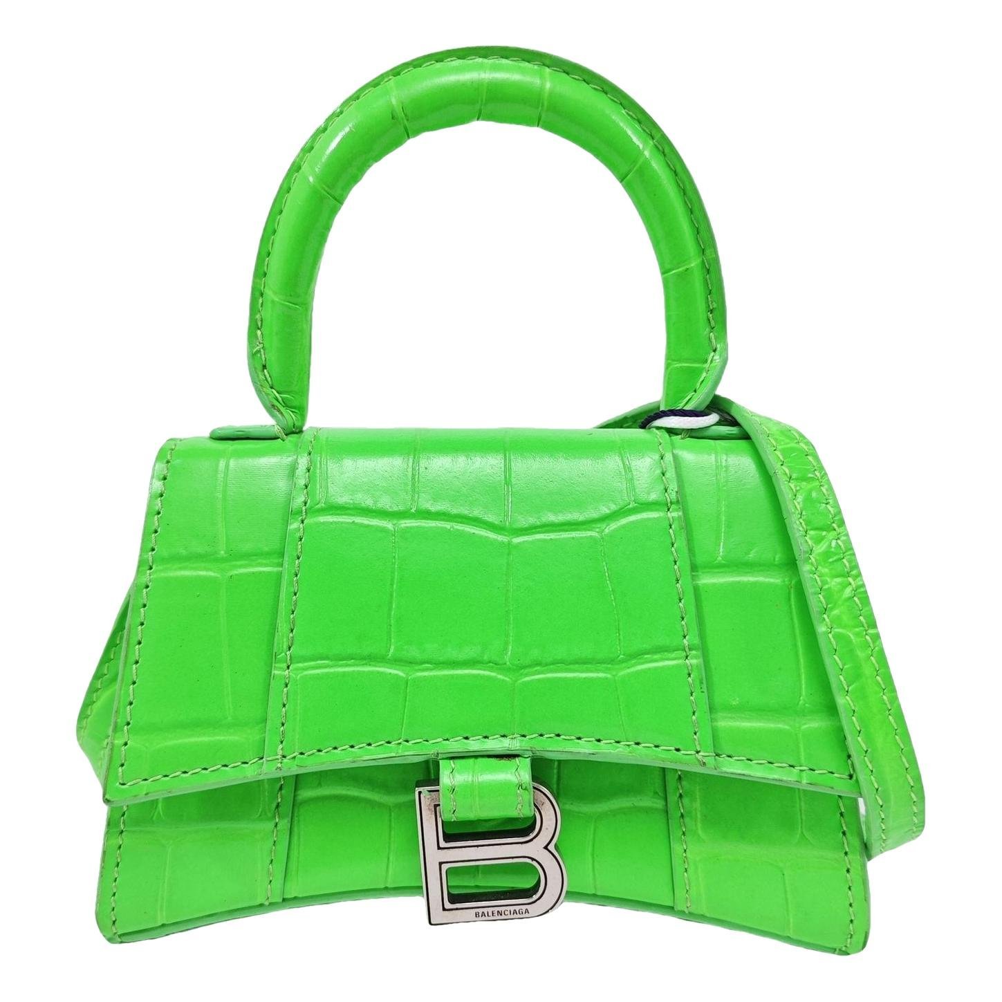 Hourglass leather handbag