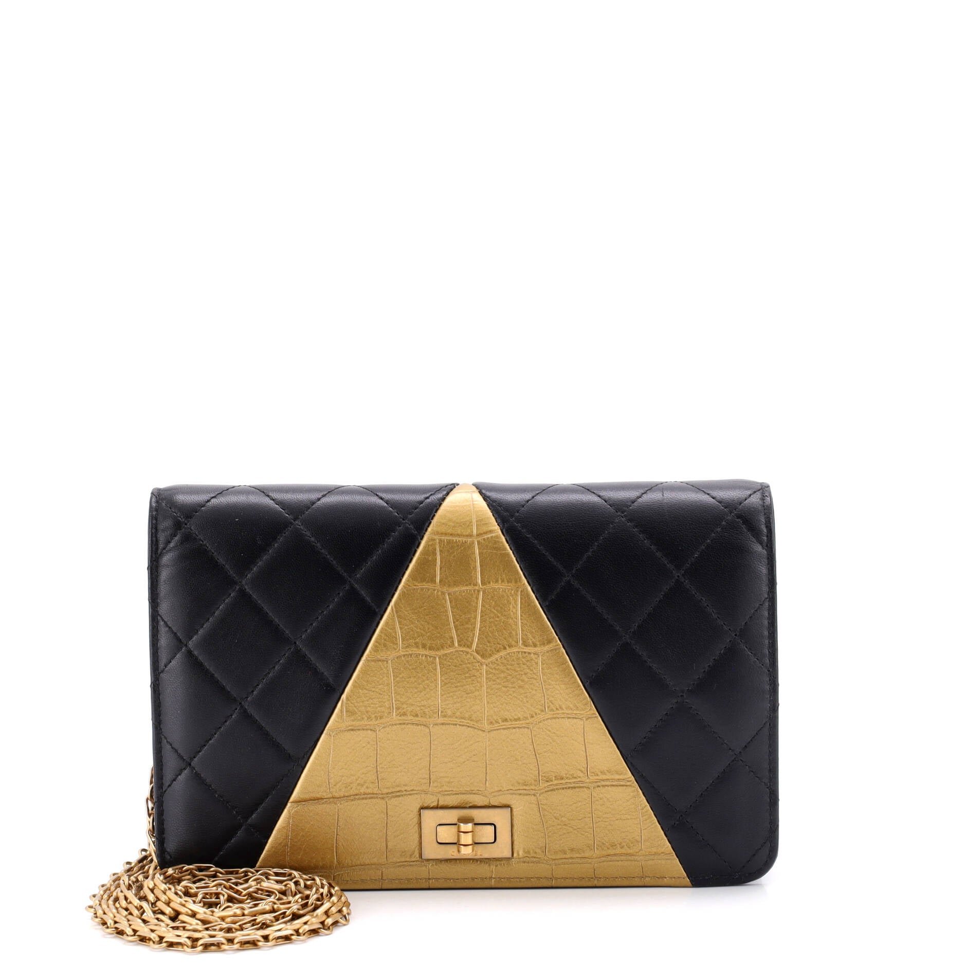 Reissue 2.55 Wallet on Chain Crocodile Embossed Calfskin and Quilted Lambskin
