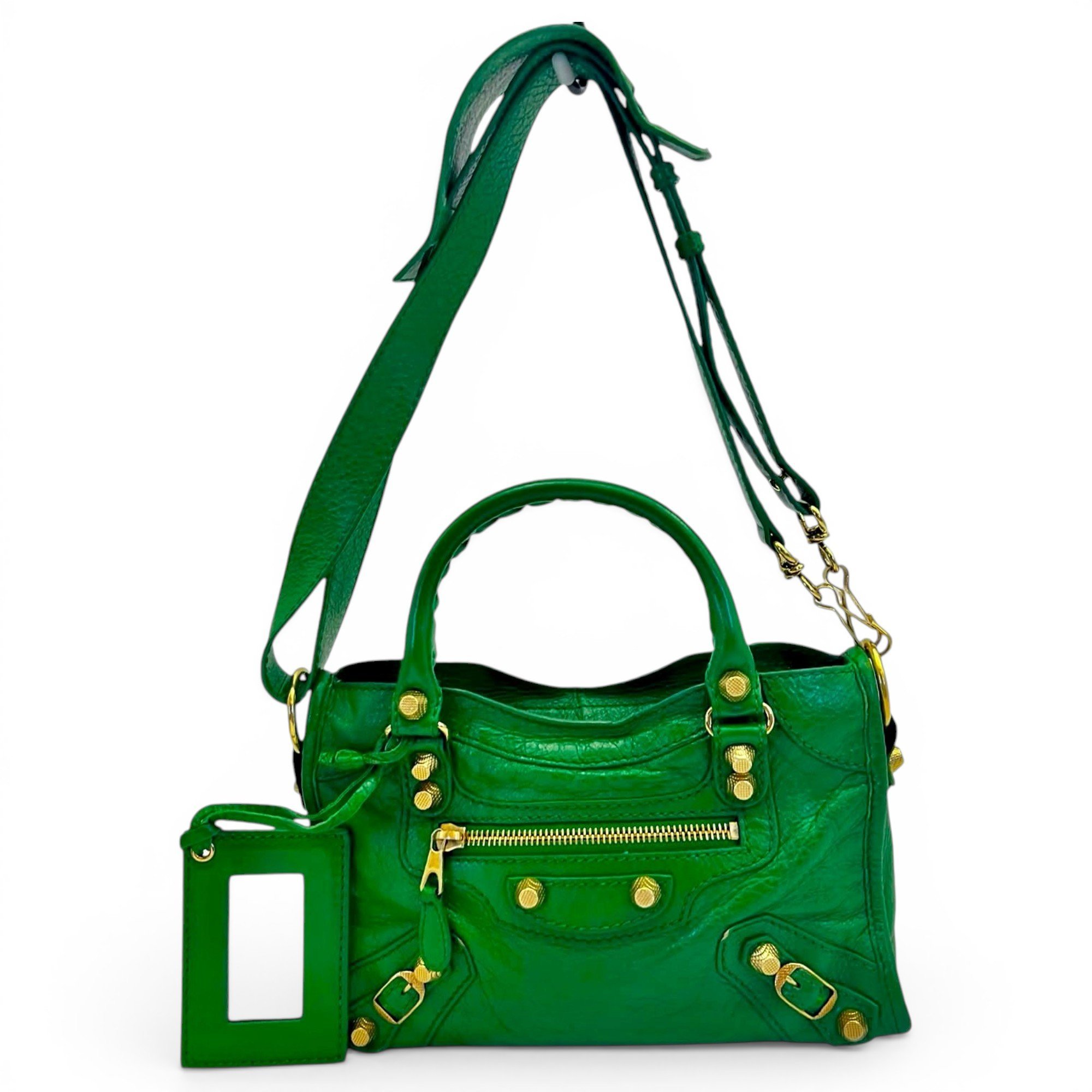 City leather handbag