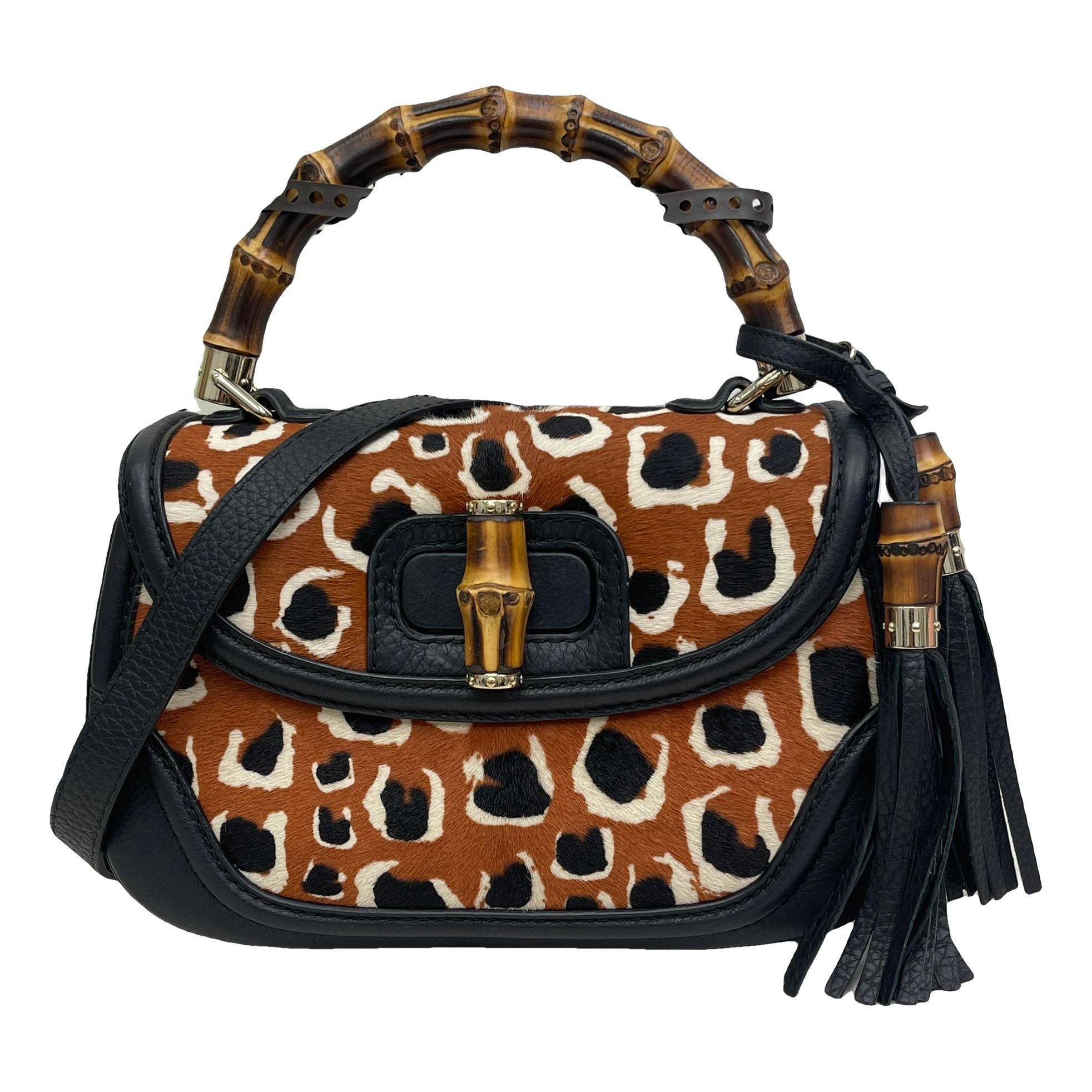 Convertible Pompon Bamboo Top Handle cloth handbag