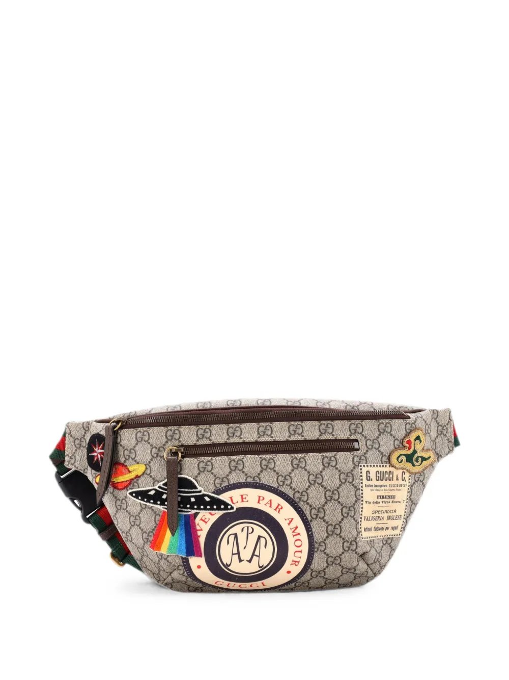 Courrier Zip GG Coated Canvas with Applique belt bag