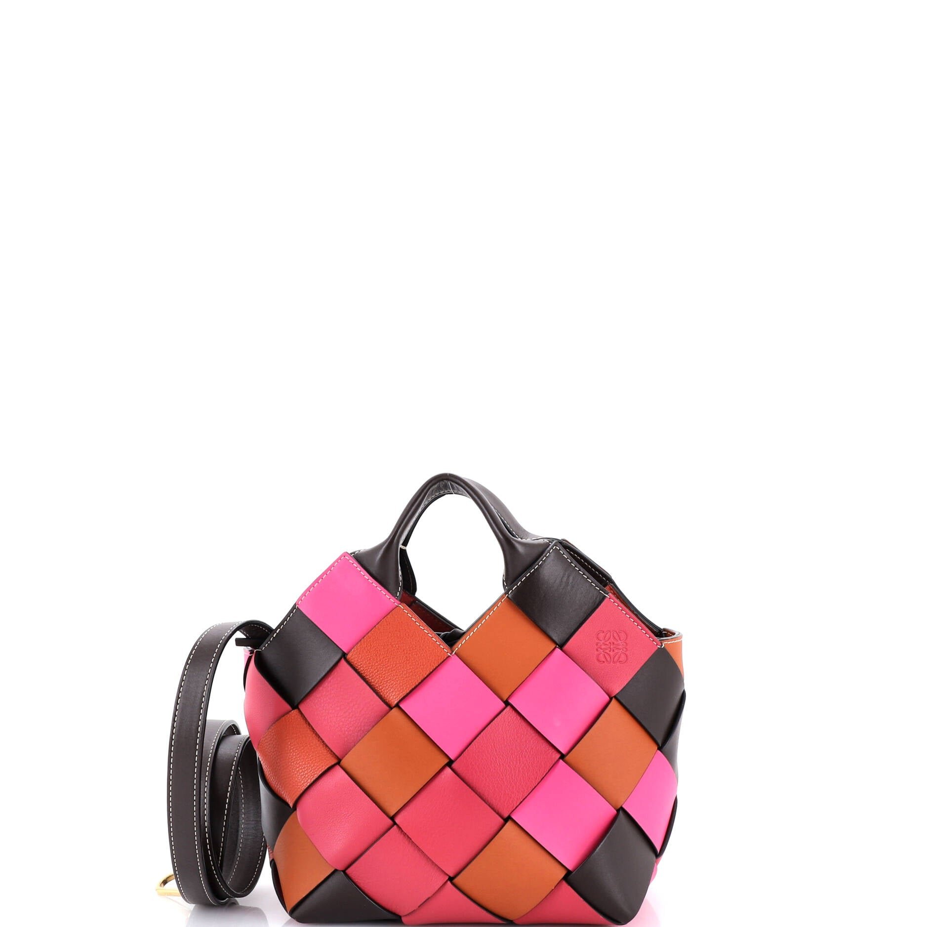 Loewe Woven Basket Bag Leather Small