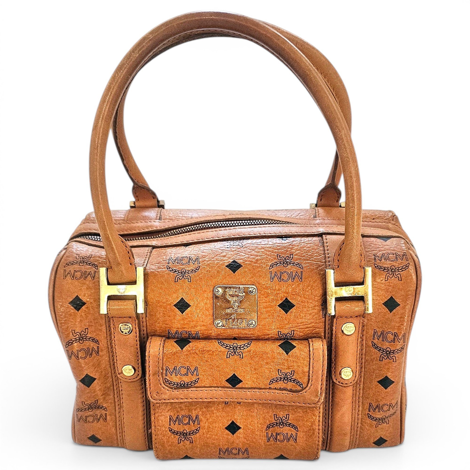 Boston leather bowling bag
