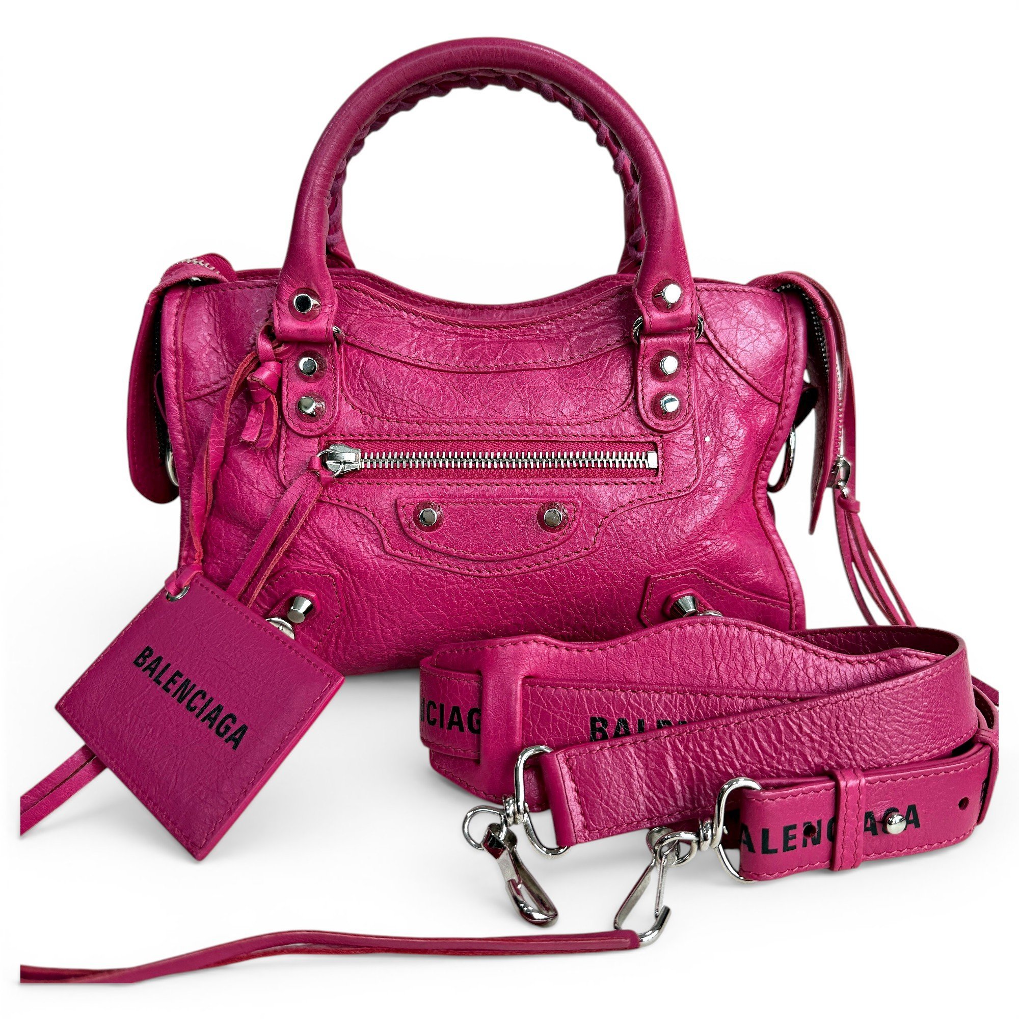 City leather handbag