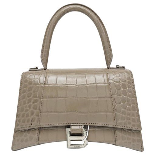 Hourglass leather handbag