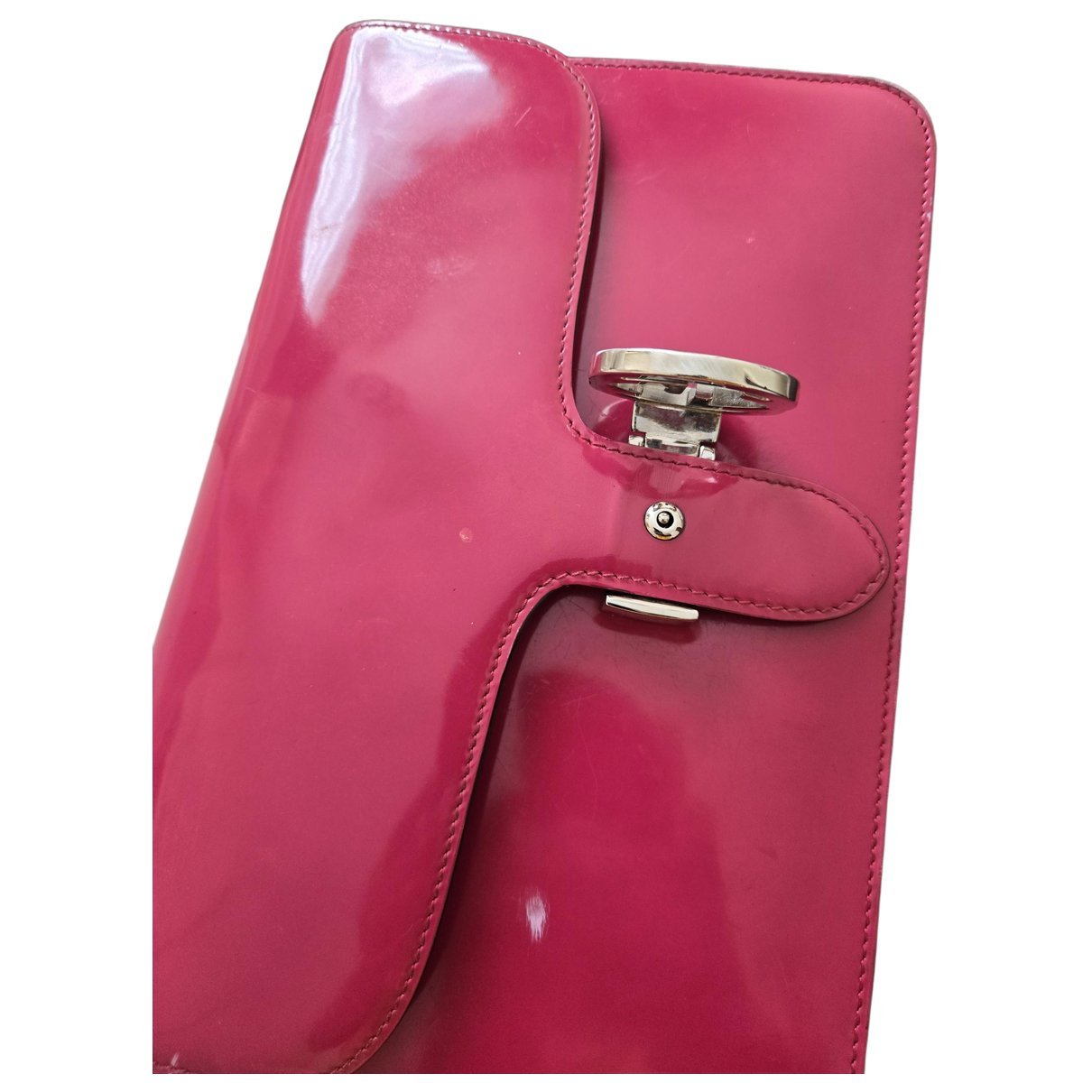 Interlocking patent leather handbag