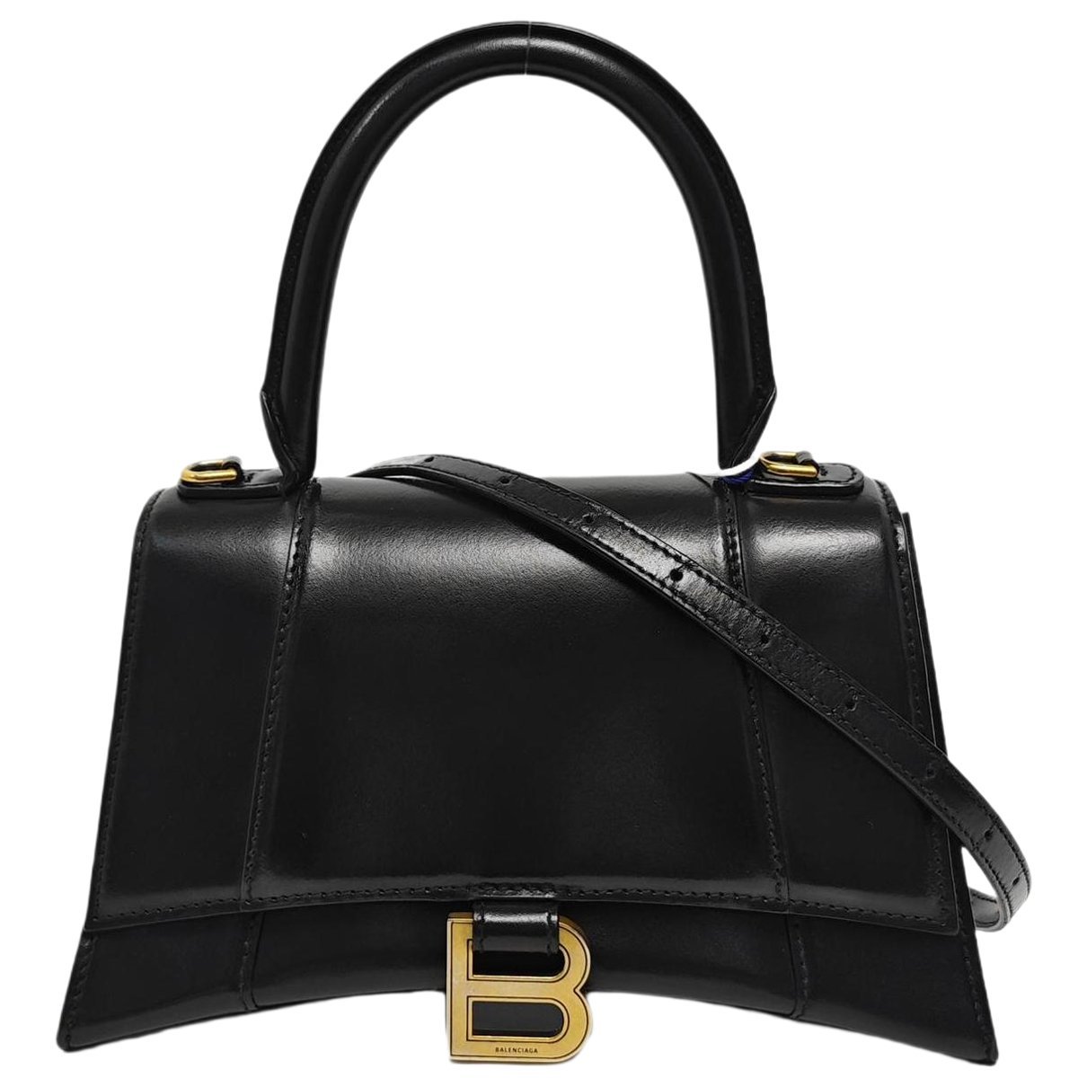 Hourglass leather handbag