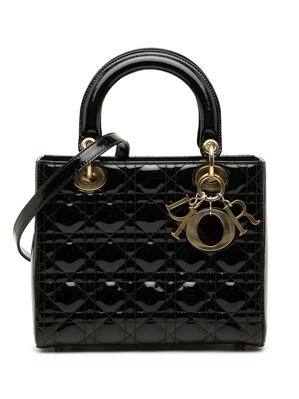 2015 Medium Patent Cannage Lady Dior satchel