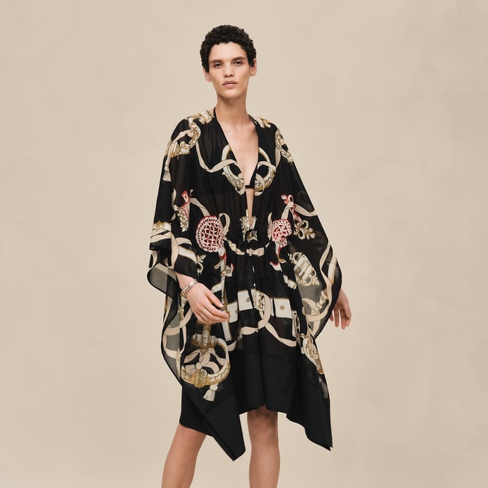 Noir "Ferronnerie Remix" Beach Caftan
