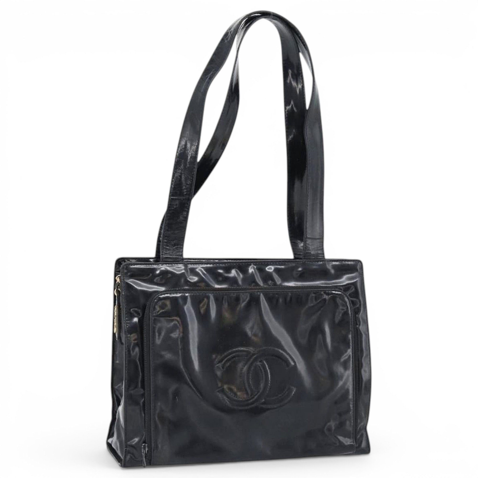 Patent leather tote