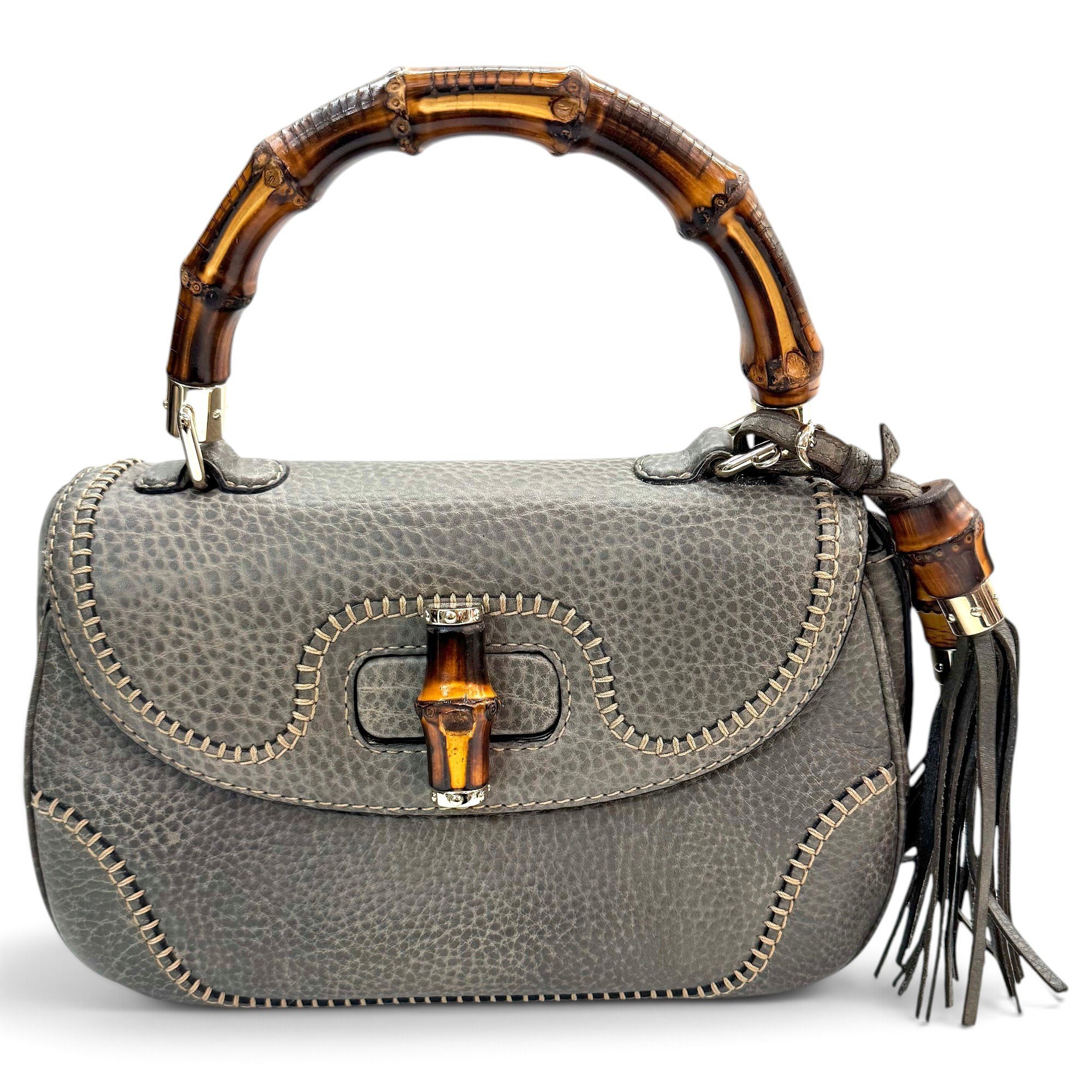 Bamboo leather handbag
