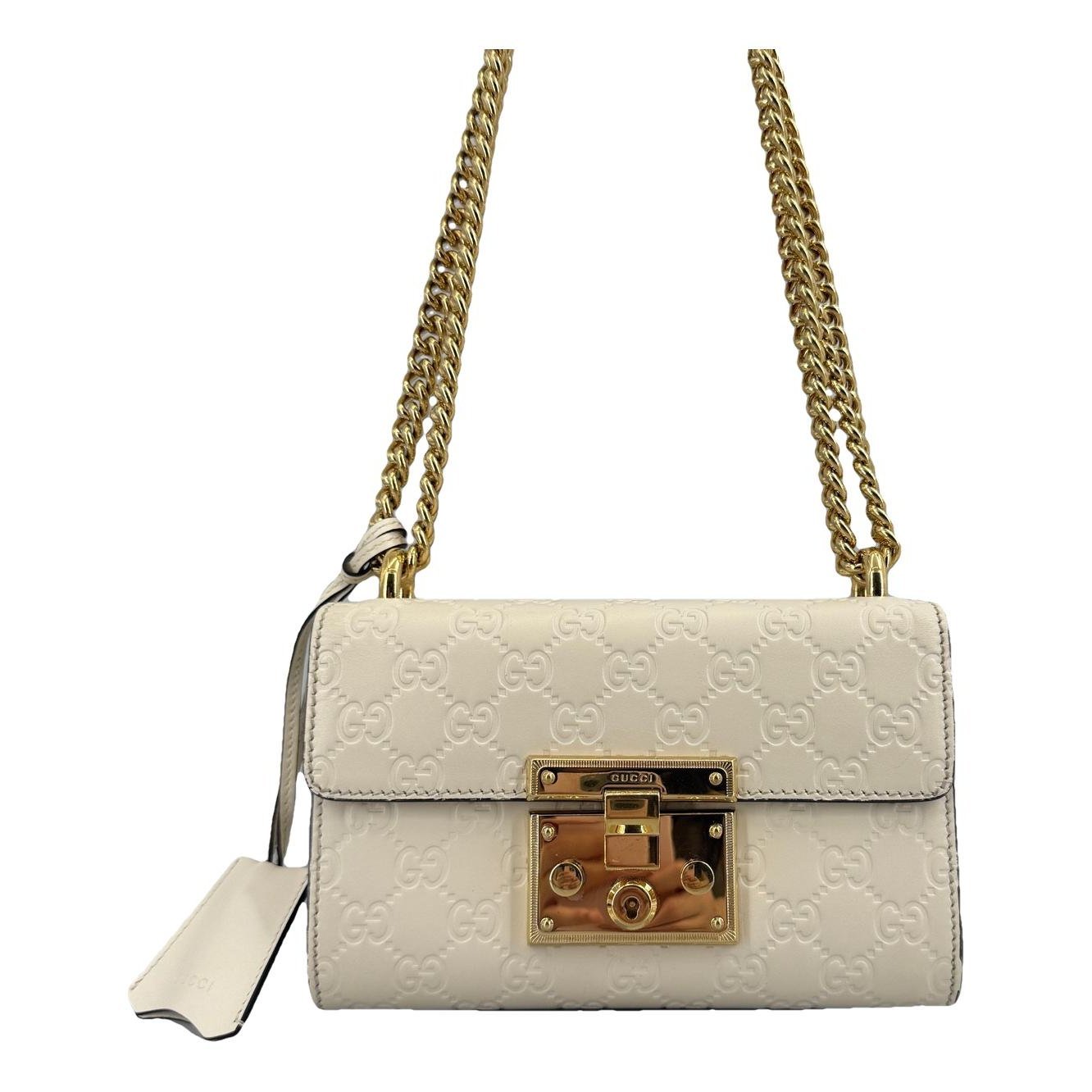 Padlock leather handbag