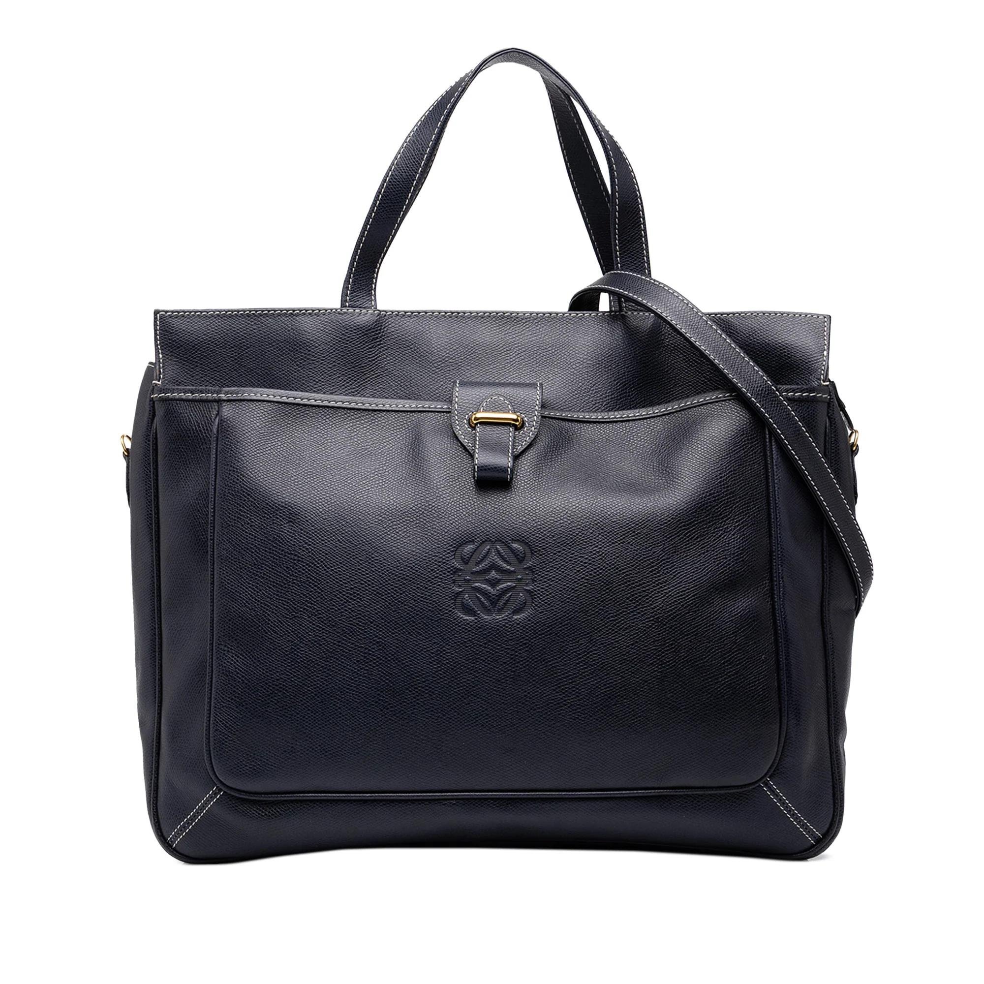 Anagram leather satchel