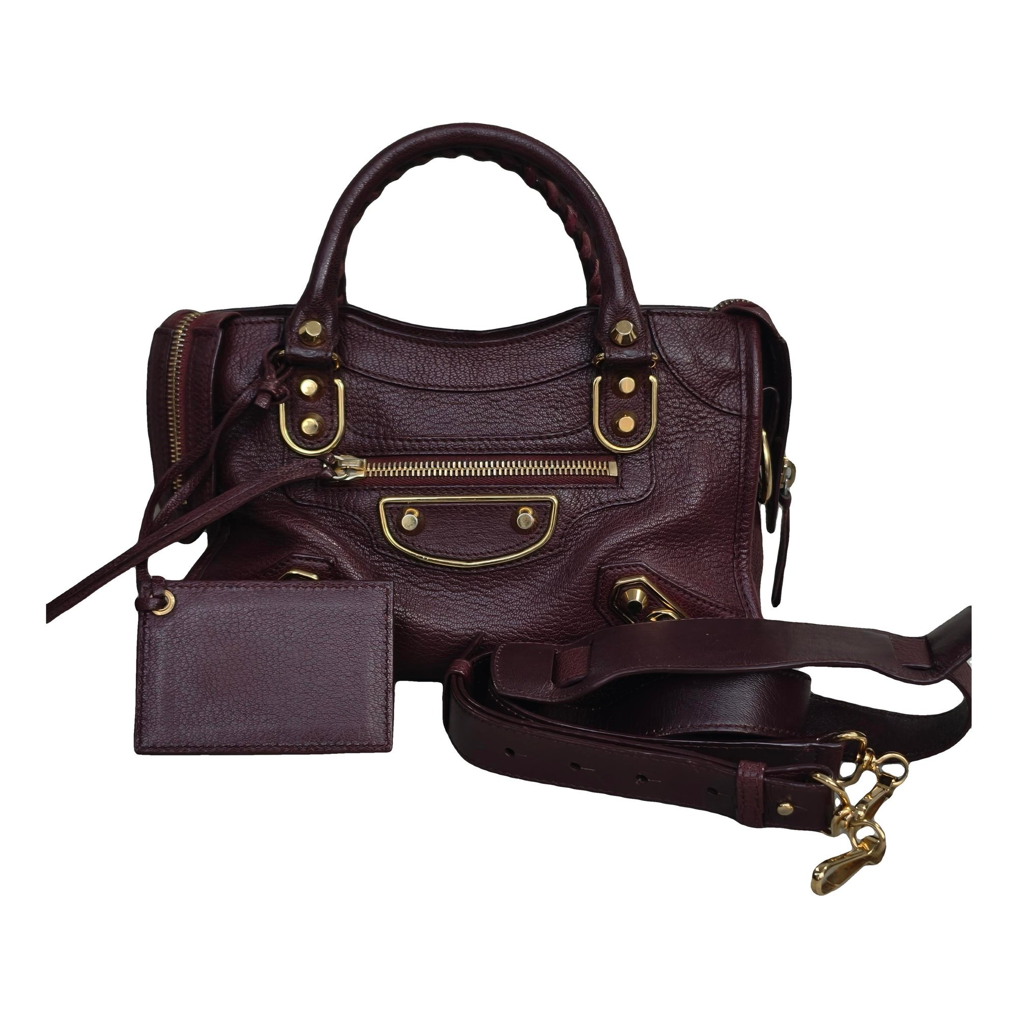 City leather handbag