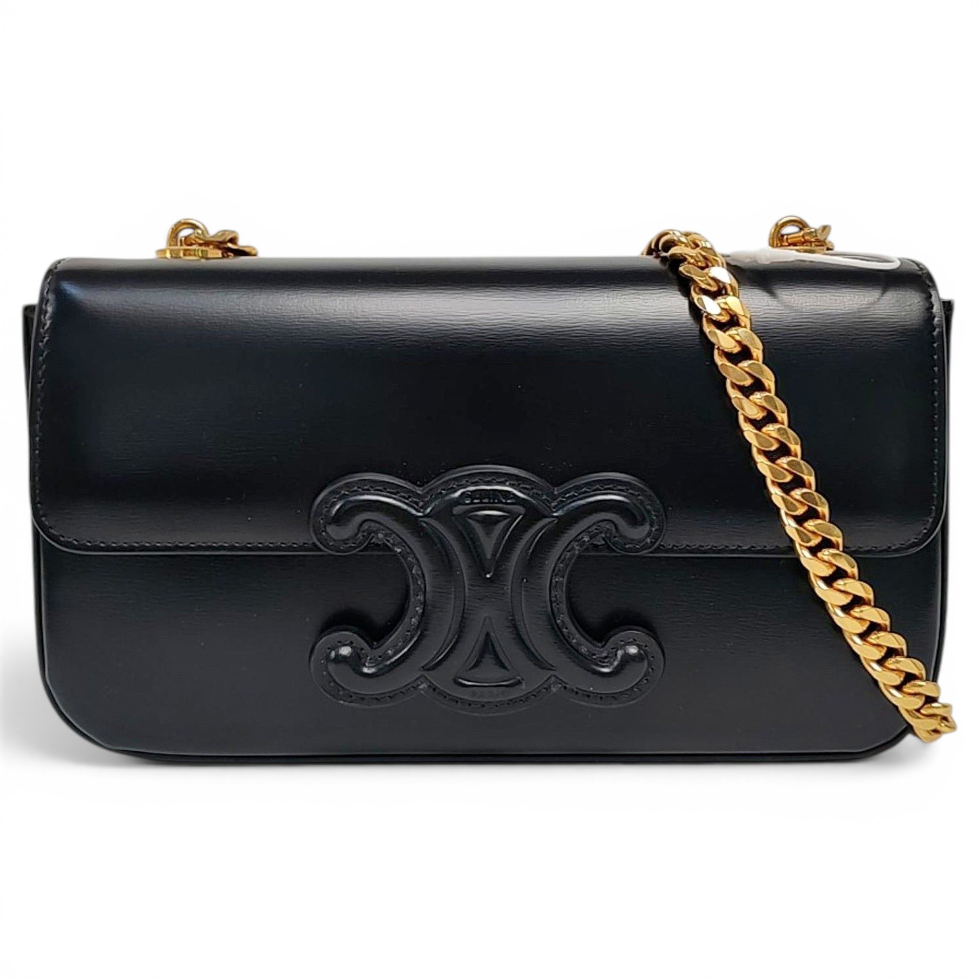 Triomphe chain leather crossbody bag