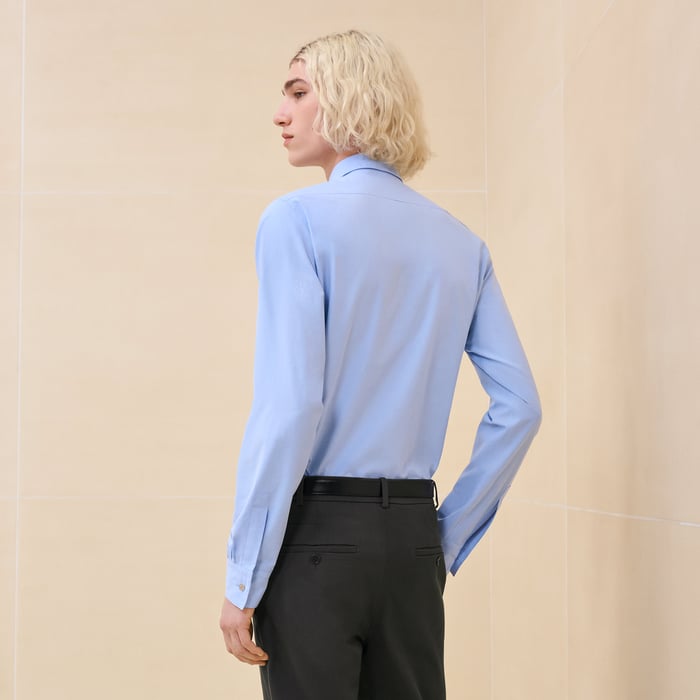 Bleu Pâle "Cheval Punk Jacquard" Fitted Shirt